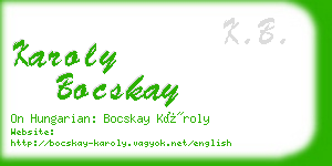 karoly bocskay business card